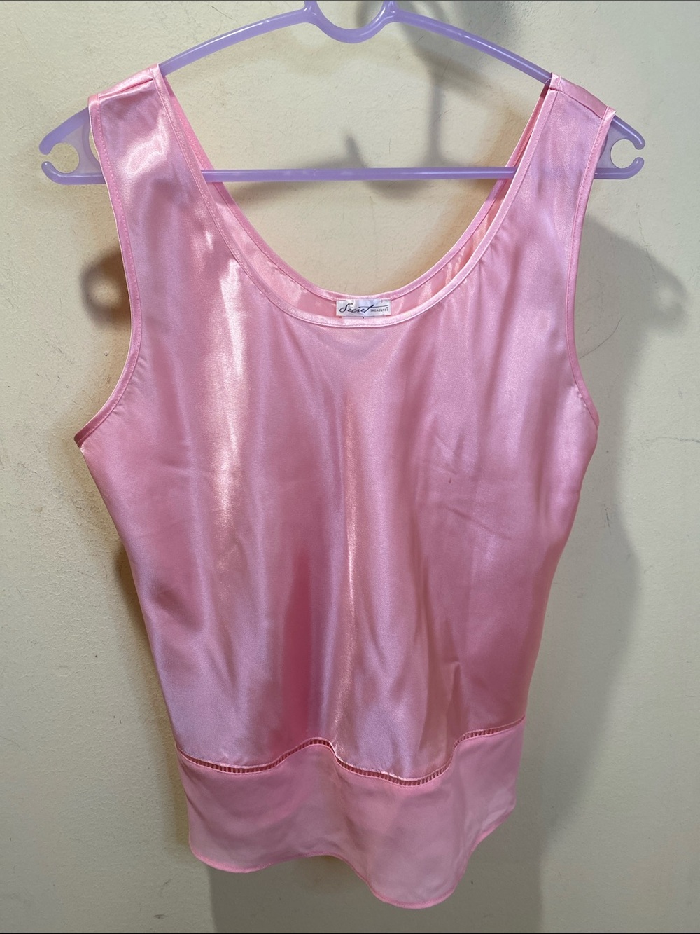 Secret Treasures Light Pink Satin Camisole Pajama Top Sz L